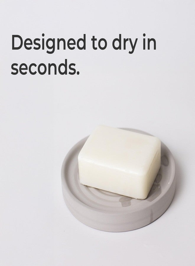 Selegna Diatomite Soap Holder, Circular Design with Ripple Pattern, Absorbent Bath Soap Dish (Light Grey) - Image 3